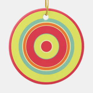 Colourful Circles 01 Ceramic Ornament