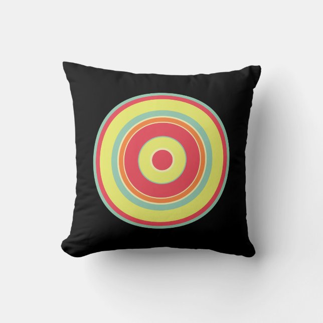 Colourful Circles 01 Throw Pillow (Front)