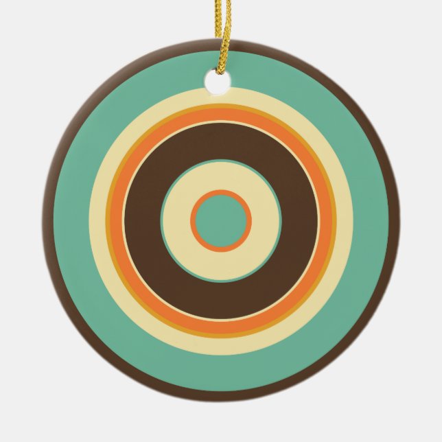 Colourful Circles 02 Ceramic Ornament (Front)