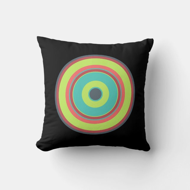 Colourful Circles 04 Throw Pillow (Front)
