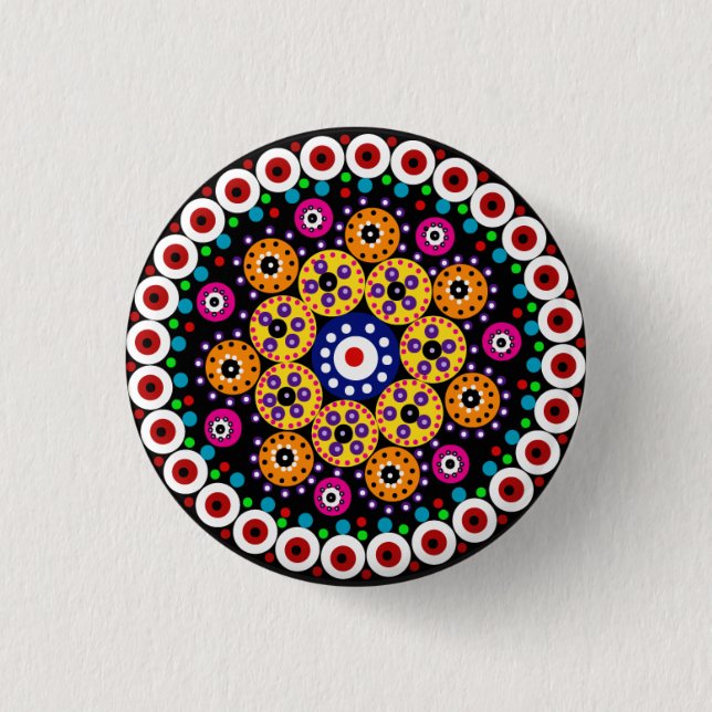Colourful Circles 1 Inch Round Button (Front)