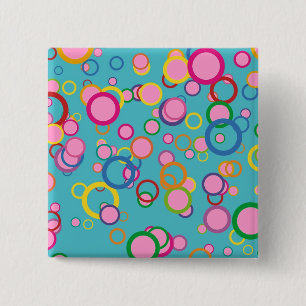 Colourful Circles 2 Inch Square Button