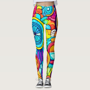 Colourful Circles Abstract Art Leggings