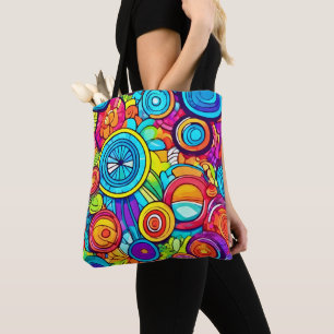 Colourful Circles Abstract Art Tote Bag