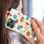 Colourful Circles and Lines Mid-century Pattern Case-Mate iPhone 14 Case<br><div class="desc">Add a pop of colour to your phone with this adorable retro cell phone case. It features circles,  ovals,  dots,  and lines in the colours of turquoise blue,  two shades of orange,  and cream. This will look great in your hand!</div>