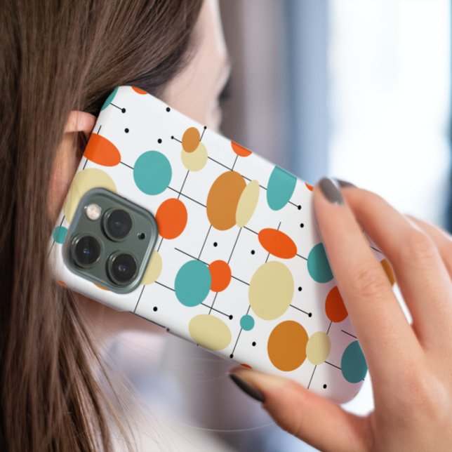 Colourful Circles and Lines Mid-century Pattern iPhone Case (Creator Uploaded)