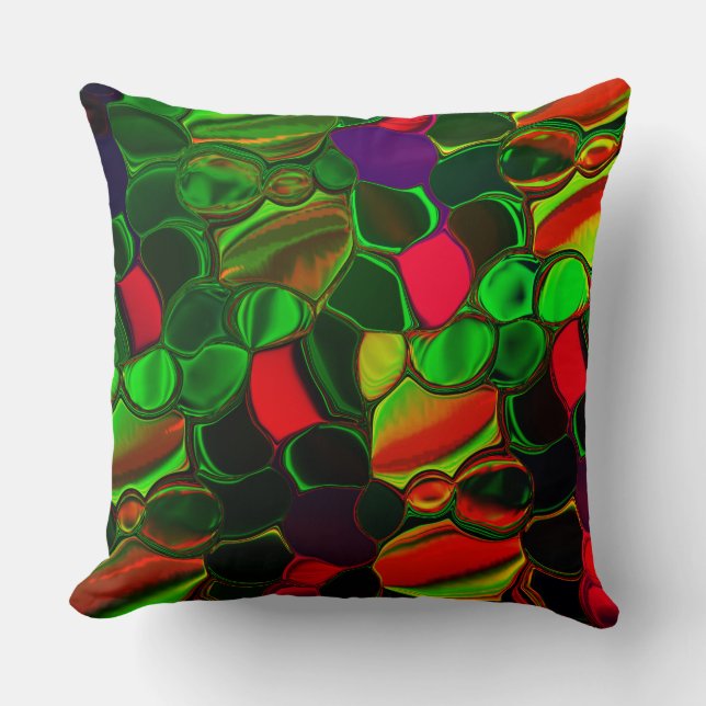 Colourful, circles and rounded off forms. throw pillow (Front)