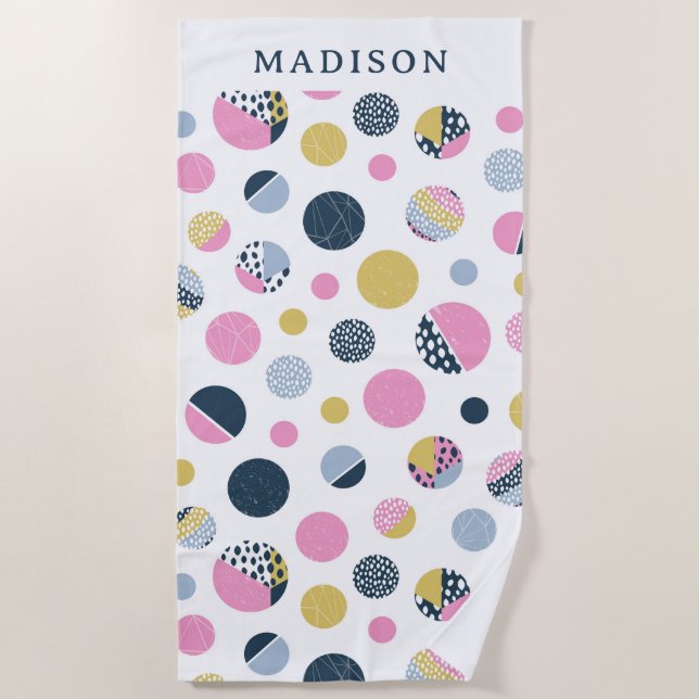 Colourful Circles  Beach Towel (Front)