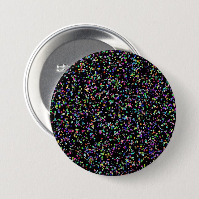 Colourful circles bubbles on black unique pattern 3 inch round button (Front & Back)