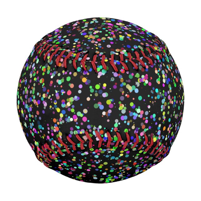 Colourful circles bubbles on black unique pattern baseball (Front)