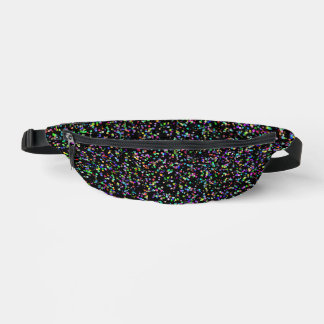 Colourful circles bubbles on black unique pattern fanny pack