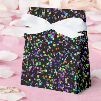 Colourful circles bubbles on black unique pattern favor box