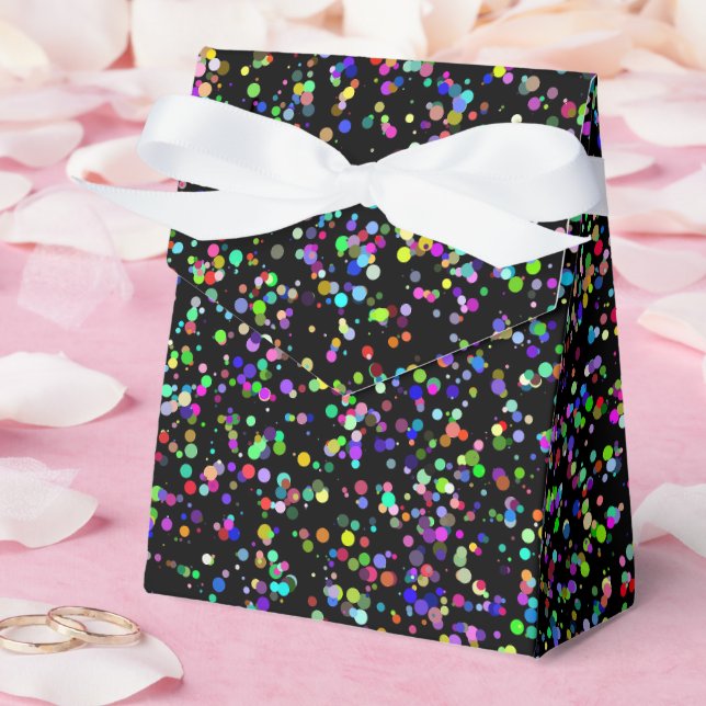 Colourful circles bubbles on black unique pattern favor box (Wedding)
