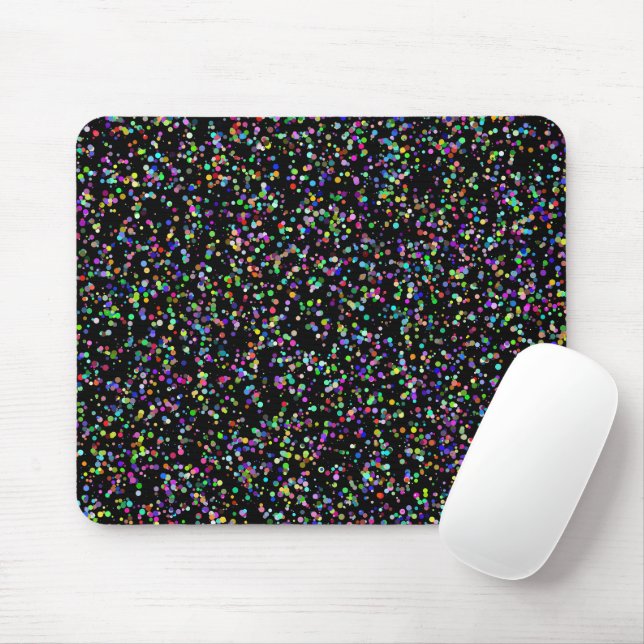Colourful circles bubbles on black unique pattern mouse pad (With Mouse)