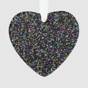 Colourful circles bubbles on black unique pattern ornament