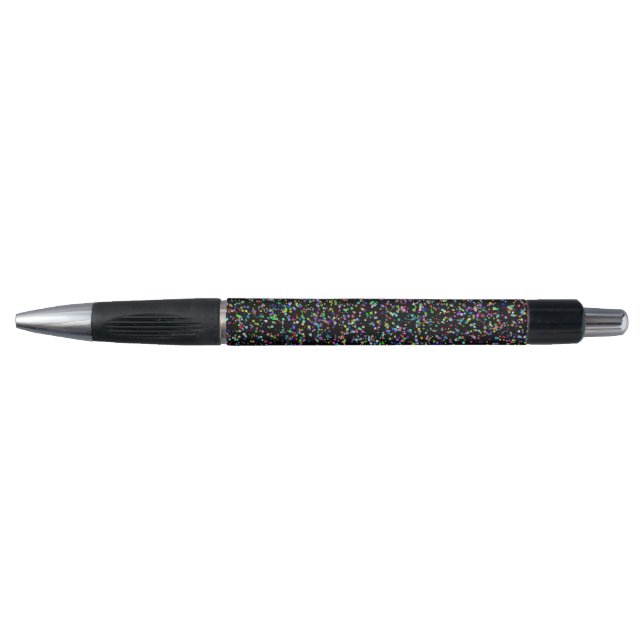 Colourful circles bubbles on black unique pattern pen (Front)