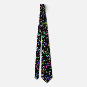 Colourful circles bubbles on black unique pattern tie