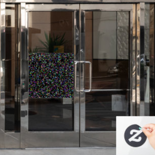 Colourful circles bubbles on black unique pattern window cling