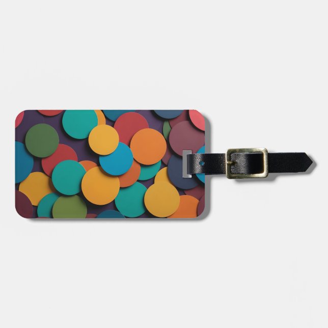 Colourful Circles design  Luggage Tag (Front Horizontal)