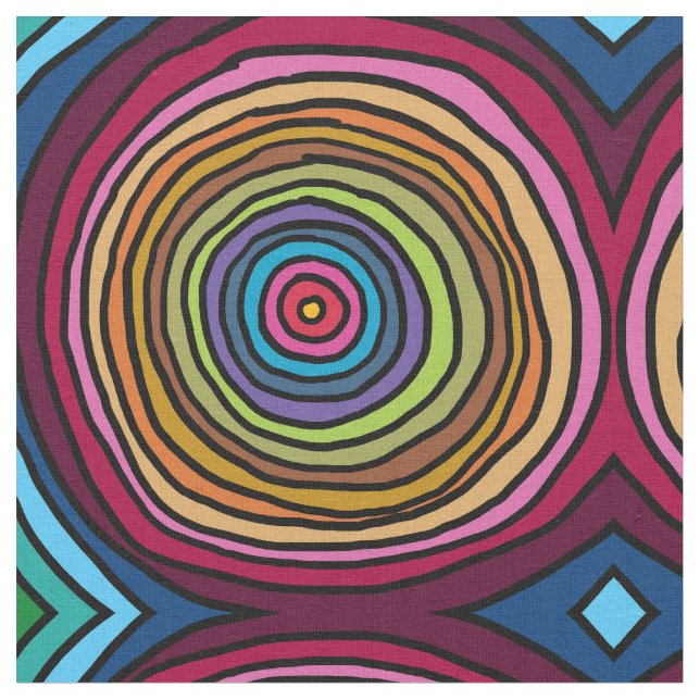 Colourful Circles Fabric (Close Up)