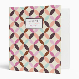 Colourful Circles Geometric Pattern Personalized Binder