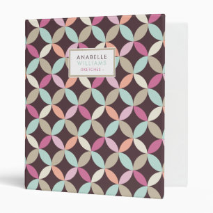 Colourful Circles Geometric Pattern Personalized Binder