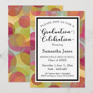 Colourful Circles Graduation Party Invitation