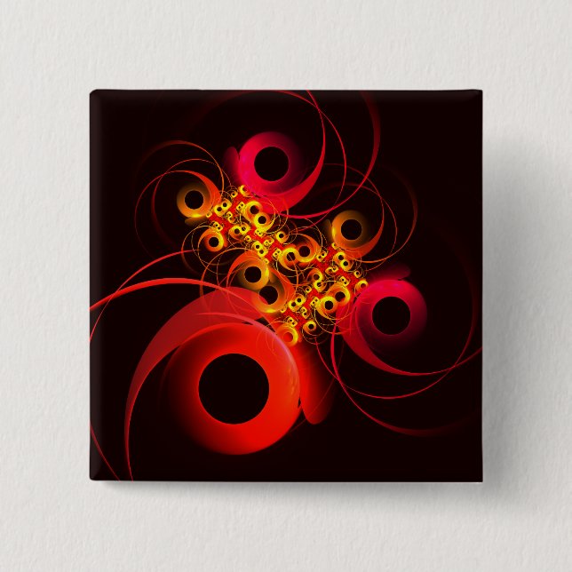 Colourful Circles Modern Abstract Art Pattern #08 2 Inch Square Button (Front)