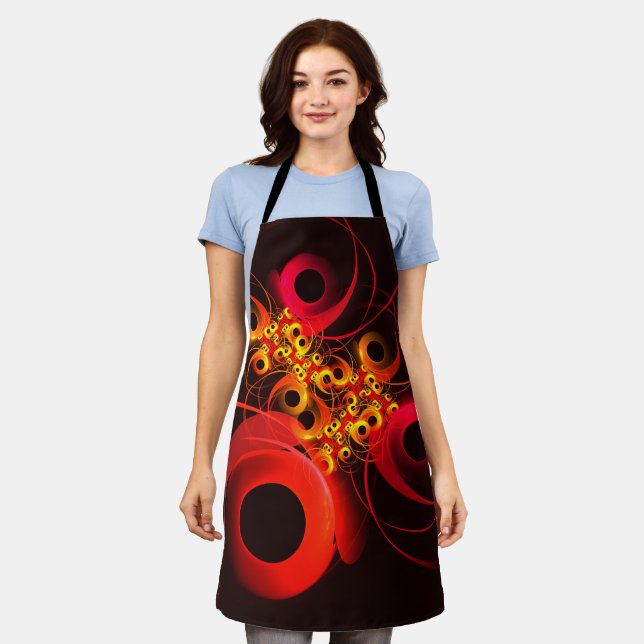 Colourful Circles Modern Abstract Art Pattern #08 Apron (Worn)