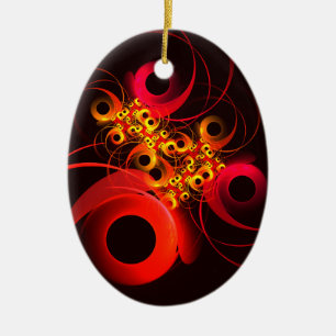 Colourful Circles Modern Abstract Art Pattern #08 Ceramic Ornament