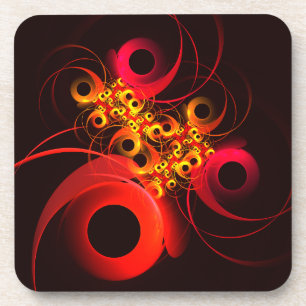 Colourful Circles Modern Abstract Art Pattern #08 Coaster