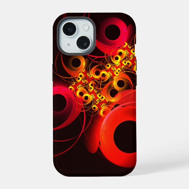 Colourful Circles Modern Abstract Art Pattern #08 iPhone 15 Case (Back)