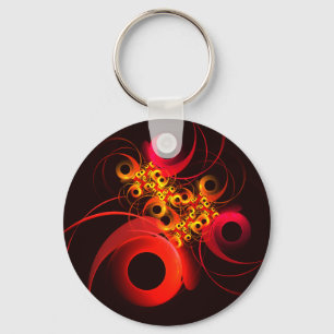 Colourful Circles Modern Abstract Art Pattern #08 Keychain