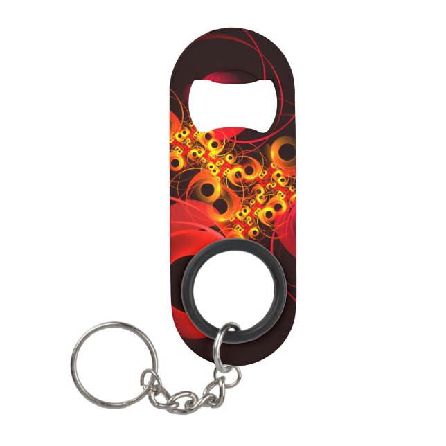 Colourful Circles Modern Abstract Art Pattern #08 Keychain Bottle Opener (Front)