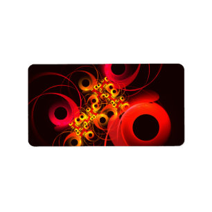 Colourful Circles Modern Abstract Art Pattern #08 Label