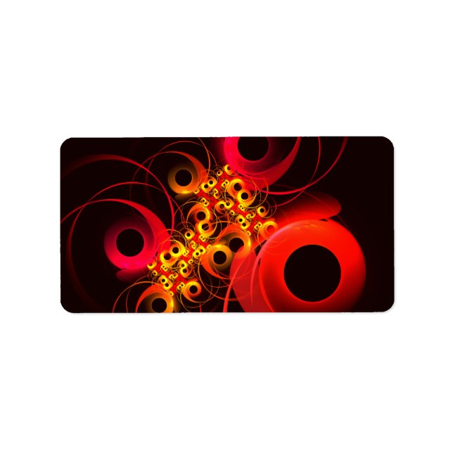 Colourful Circles Modern Abstract Art Pattern #08 Label (Front)