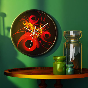 Colourful Circles Modern Abstract Art Pattern #08 Large Clock