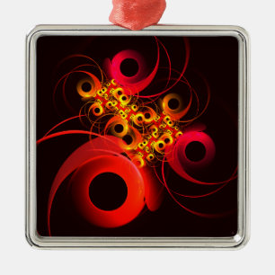 Colourful Circles Modern Abstract Art Pattern #08 Metal Ornament
