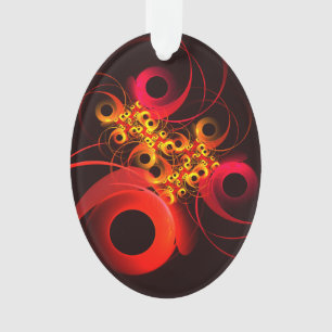 Colourful Circles Modern Abstract Art Pattern #08 Ornament