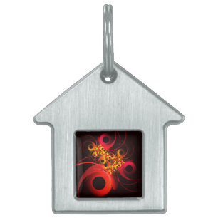 Colourful Circles Modern Abstract Art Pattern #08 Pet ID Tag