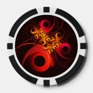 Colourful Circles Modern Abstract Art Pattern #08 Poker Chips