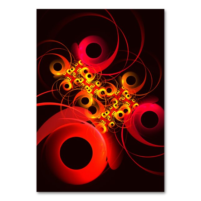 Colourful Circles Modern Abstract Art Pattern #08 Table Number (Front)