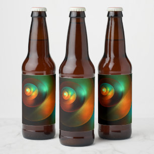 Colourful Circles Modern Abstract Art Pattern #18 Beer Bottle Label