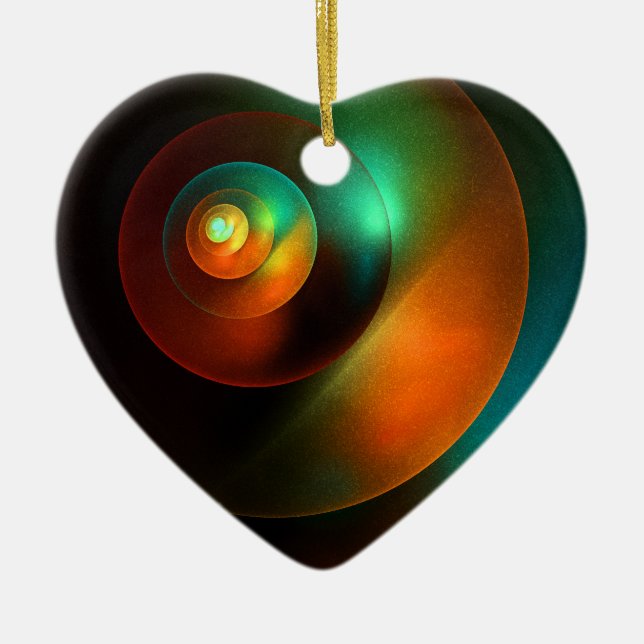 Colourful Circles Modern Abstract Art Pattern #18 Ceramic Ornament (Front)
