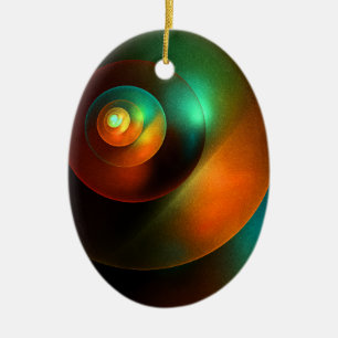 Colourful Circles Modern Abstract Art Pattern #18 Ceramic Ornament