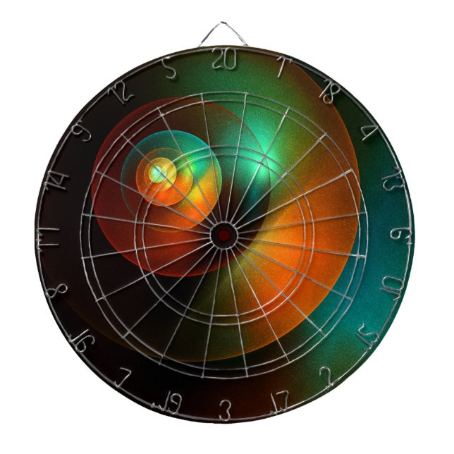 Colourful Circles Modern Abstract Art Pattern #18 Dartboard (Front)