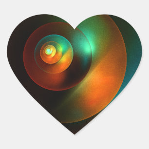 Colourful Circles Modern Abstract Art Pattern #18 Heart Sticker