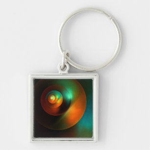 Colourful Circles Modern Abstract Art Pattern #18 Keychain