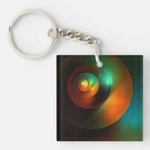 Colourful Circles Modern Abstract Art Pattern #18 Keychain