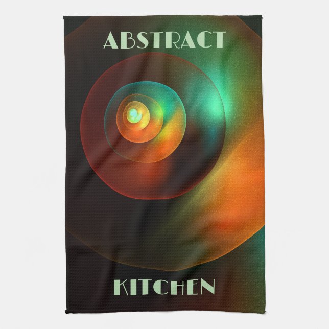 Colourful Circles Modern Abstract Art Pattern #18 Kitchen Towel (Vertical)